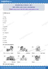Đề thi học kì 2 Tiếng Anh 3 Family and Friends - Đề số 3
